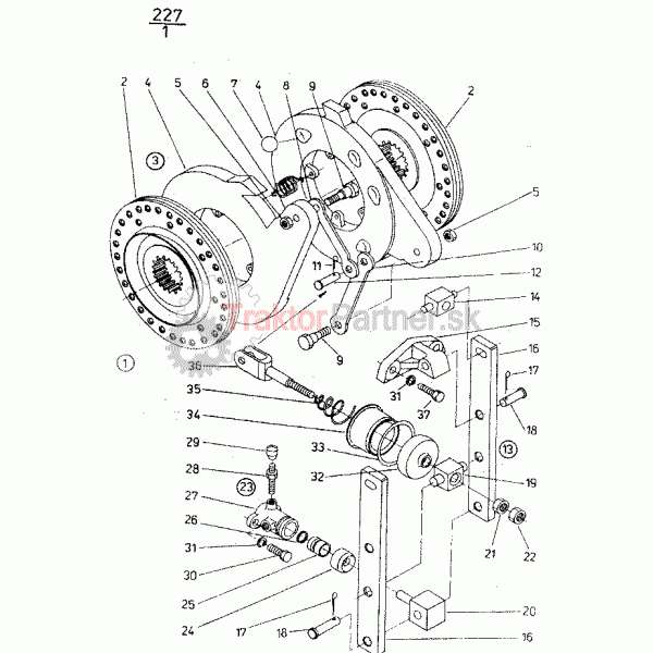 Nožné brzdy s ovládaním