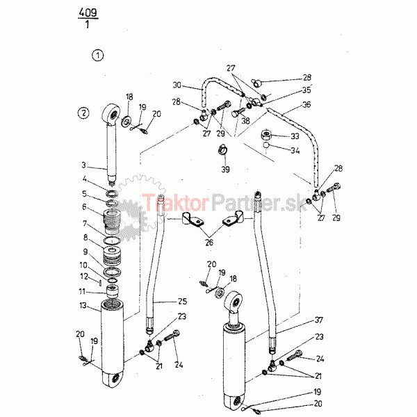 Pomocné válce hydrauliky