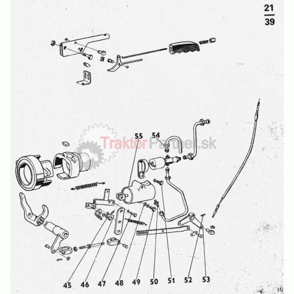 Ručné vypínanie spojky vývodového hriadeľa - pneumatické