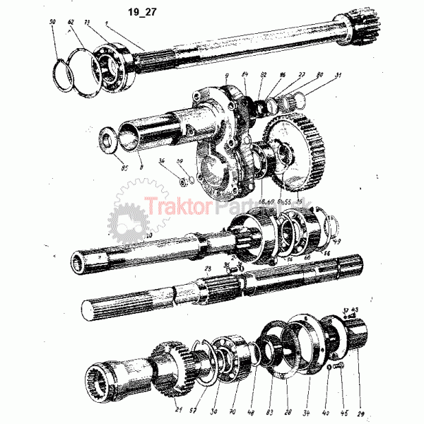 Spojkový, predlohový, drážkový hriadeľ a redukcia