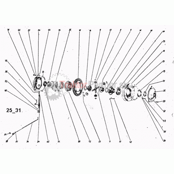 Skriňa hlavného prevodu, nahon diferencialu a uzávierka diferenciálu