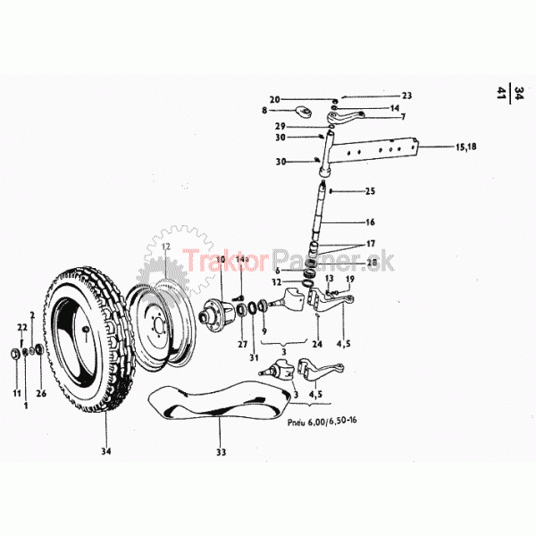 Nástavce s kolesami pevné - pre pneumatiky 6,00-16 (Z 5011); 6,50-16 (Z 6011)