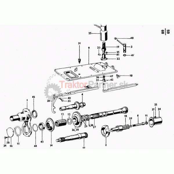 vývojový hriadeľ pre 540 a 1000 ot. (min-1)(Z 6011 - Z 7045)