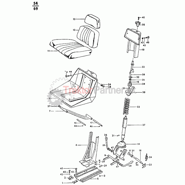 Sedadlo (Z 4911 UBK, Z 5911 UBK, Z 5945 UBK, Z 6911 UBK, Z 6945 UBK)