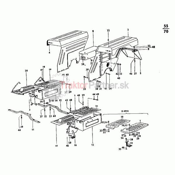 Blatníky a podlaha (Z 4911, Z 5911, Z 5945, Z 6911, Z 6945)