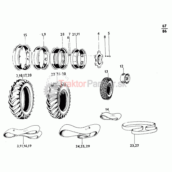 Montáž odlišných kolies