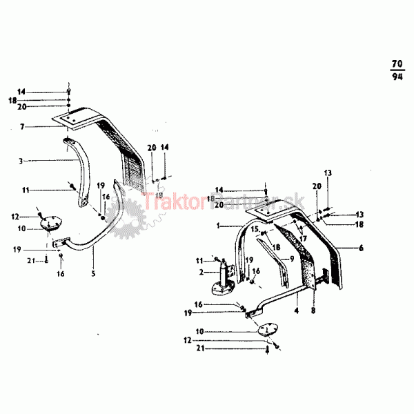 Predné blatníky (Z 5945, Z 5945 BK, Z 5945 UBK, Z 6945, Z 6945 BK, Z 6945 UBK)