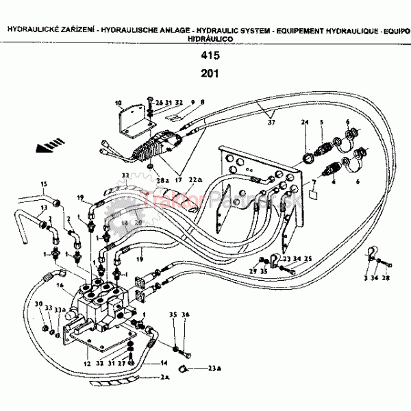 Prídavný rozvádzač hydrauliky