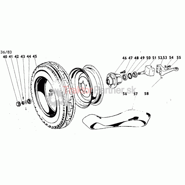 Odpružené nastavce s koly pre pneumatiky 6,00-16 (Z 5211); 6,50-16 (Z 6211)