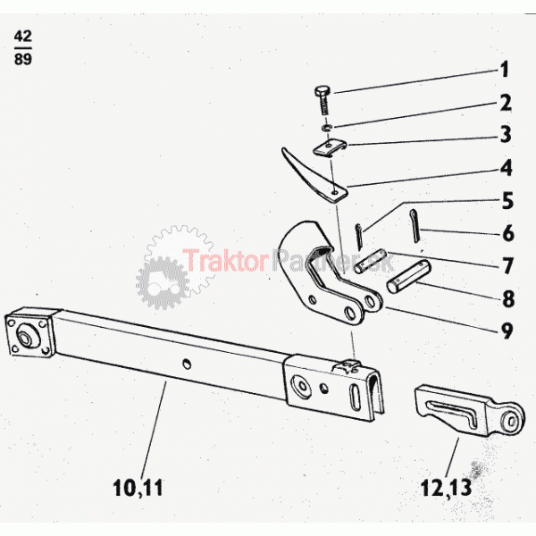 Dolné tiahlo s vysunutými koncovkami