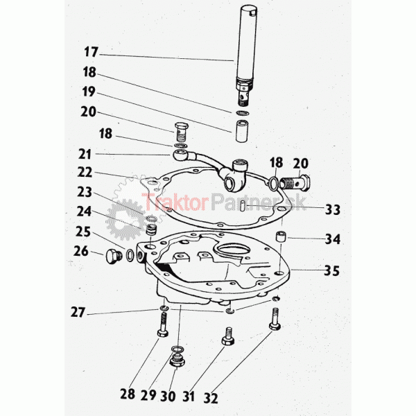 Dekeľ čerpadla hydravliky