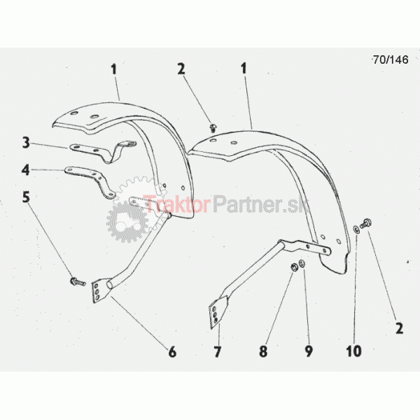 Predné blatníky pryžové