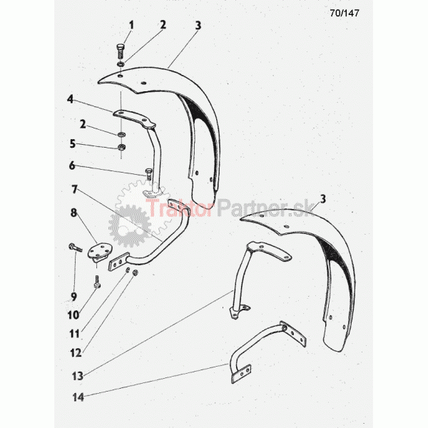 Predné blatníky pryžové