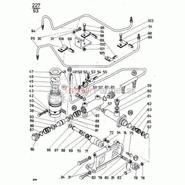 Nožné brzdy s ovládaním