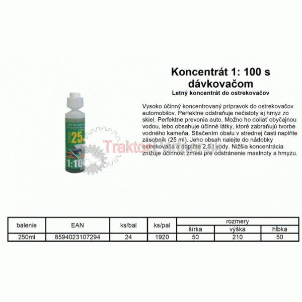 Náplň do ostrekovačov Koncentrát 1: 100 s dávkovačom