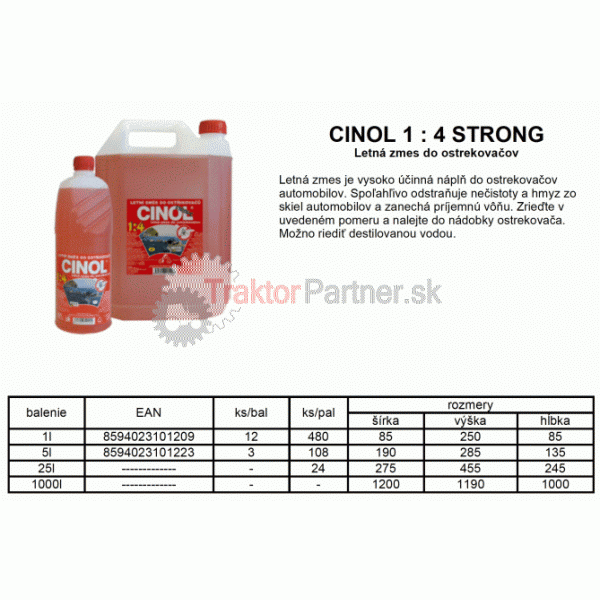 Náplň do ostrekovačov CINOL 1 : 4 STRONG