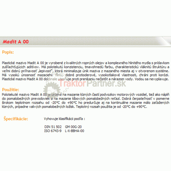 Plastické mazivo A00
