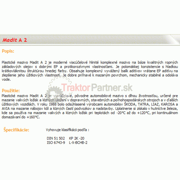 Plastické mazivo A2