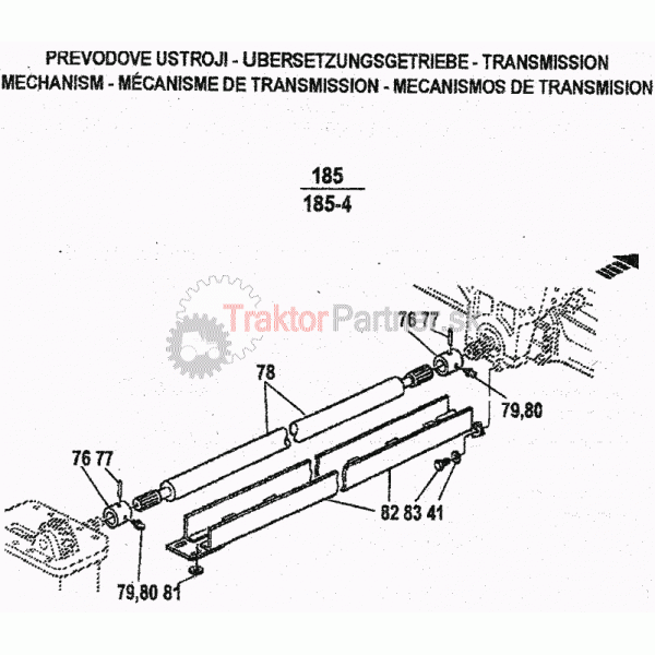 Vývodový a kĺbový hriadeľ Carraro (Synchronizovaná prevodovka) Z 6441,7441,8441