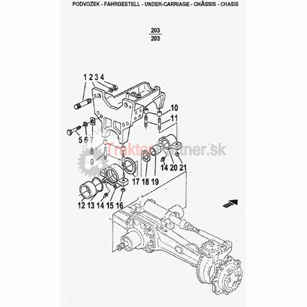Konzola prednej nápravy Carraro Z 6441,7441,8441