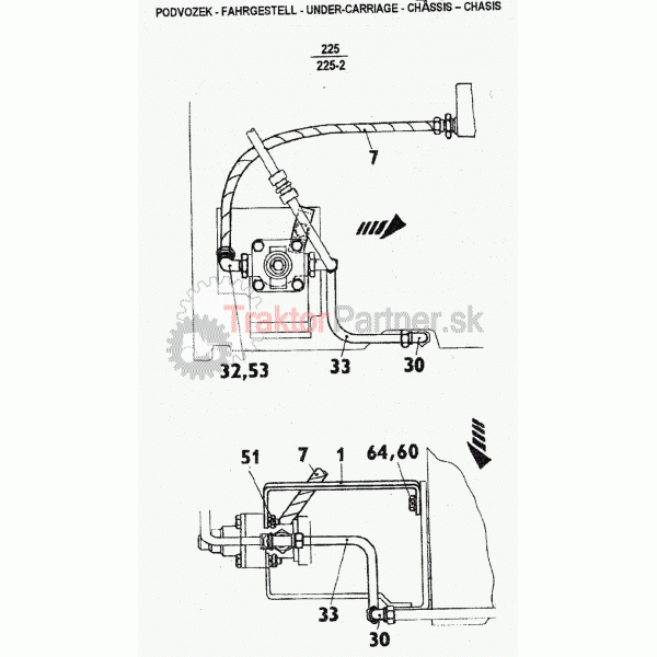 Ovládanie predných bŕzd Z 6441,7441,8441 Carraro