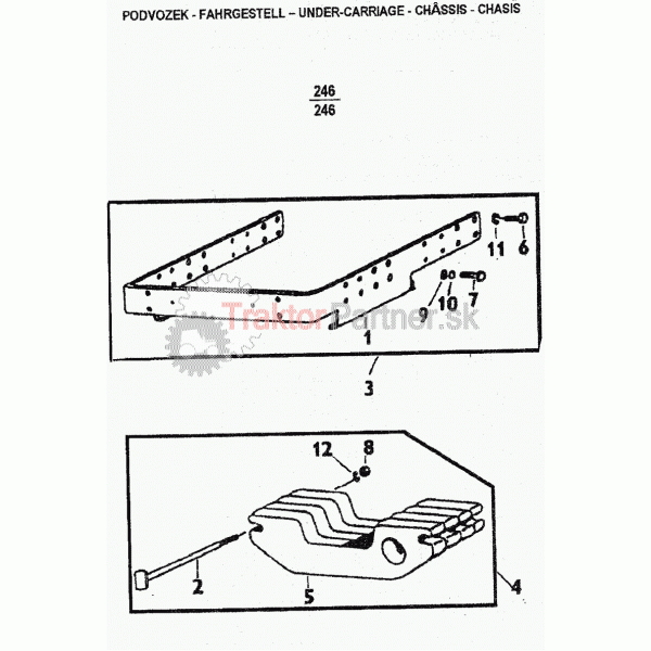 Rám závaží prednej hnacej nápravy Carraro so závažím Z 6441,7441,8441