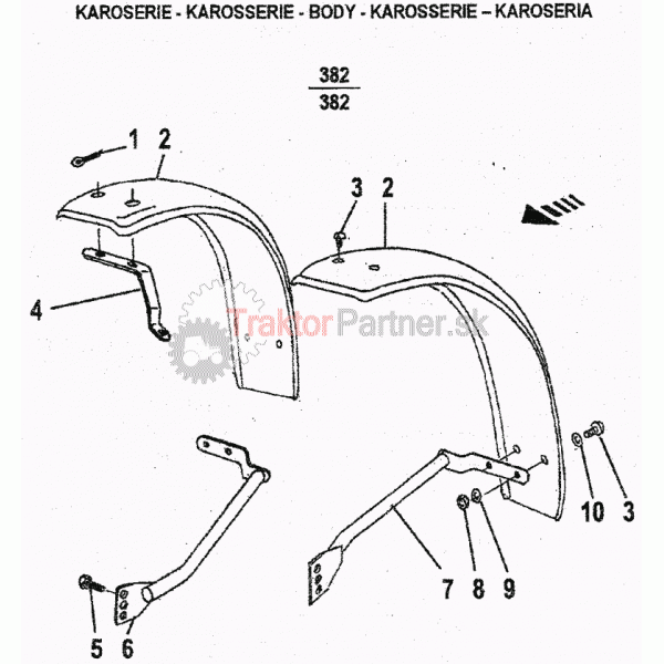Predné blatníky pryžové (9-16) Z 6421,7421,8421