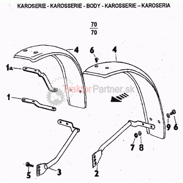 Predné blatníky pryžové Z 6421,7421,8421