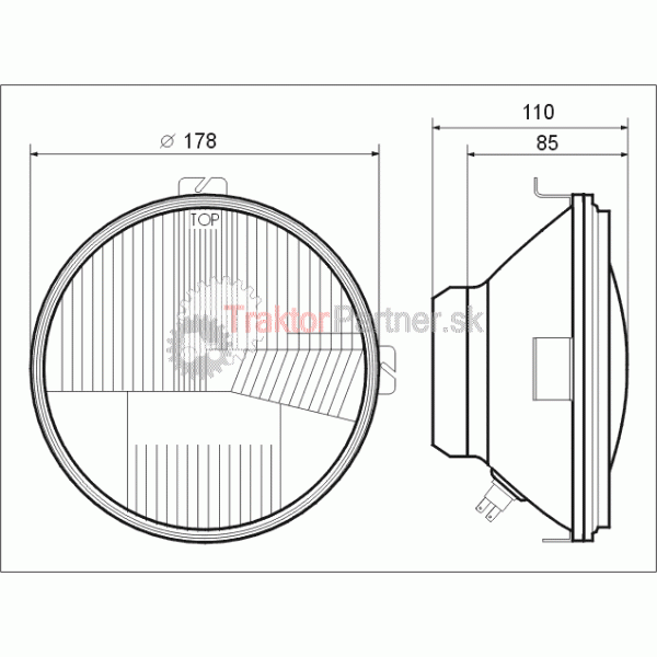 Svetlá Wesem Fiat 128 technický výkres