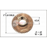 Koleso stáleho záberu [PDC]  Z=45, W=19,5 mm