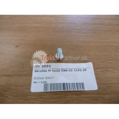 Skrutka M 5x10 ČSN 02 1131.29 - 99 2001