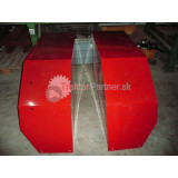 Blatník pravý - červenný [BRNENSKA KABINA Lipany, bocna strana kratsia,72, 52 cm šírka vnut plechu ]