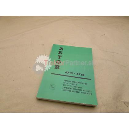 Katalóg ZS Náhradných dielov - Zetor 4712 - 4718 - KT/222.212.086:ZS