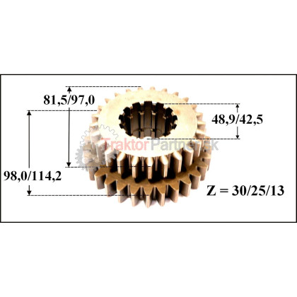 Posuvné koleso II. a III. rýchlosti (25z, 30z) [3011 1952] - 3011 1908