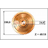 Koleso náhonu samovazu mensia diera [48z, vnútorný Ø25mm]