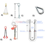 Oceľ viazacie lano zapletané  Oko-Hák D 16mm x 6m ;H-O   (B)