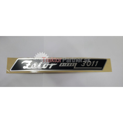 Nálepka - Nápis Zetor 3011 Ľ+ P [pár, široká na hranatú kapotaž] - 3011 5302.051