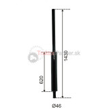 Tlmič výfuku  okrúhly dlhý smaltovaný