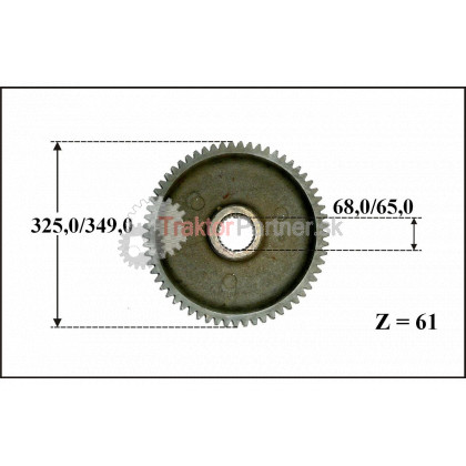 Ozubené koleso 40 km Z=59, W=61 mm - 53.162.001