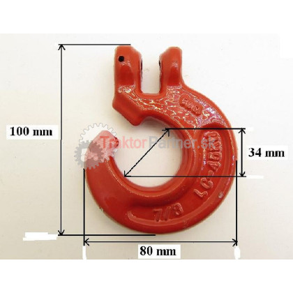 G hák VAČŠÍ - SHG 8 tr.8, krúžok štrbinový ČERVENÝ  (e) - SHG 7/8 S80