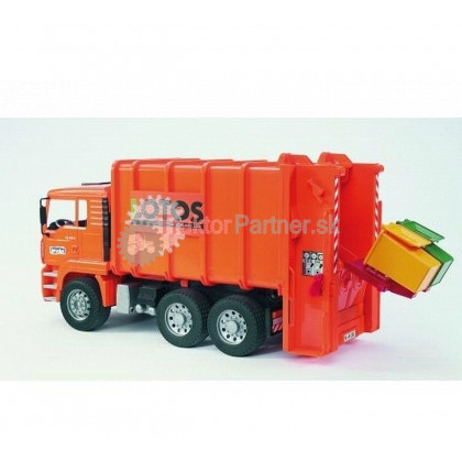 Hračka - Smetiarske auto oranžové LOTOS L= 50 cm [BRUDER] - 02762
