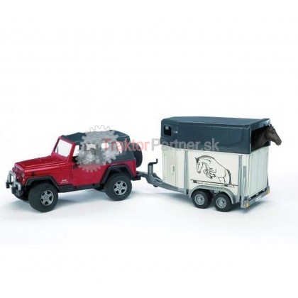 Hračka - Jeep s otočnými kolesami a sťahovaciou strechou a vlečka - 02921