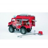 Hračka - MERCEDES Unimog - požiarnícky voz s húkačkou  L = 36 cm