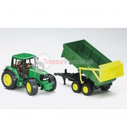 Hračka - Traktor JOHN DEERE s vlečkou na slamu L = 67 cm [BRUDER] - 02058
