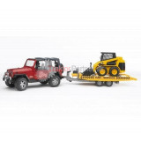 Hračka - Jeep Wrangler+prepravník+BOB Caterpillar[BRUDER]