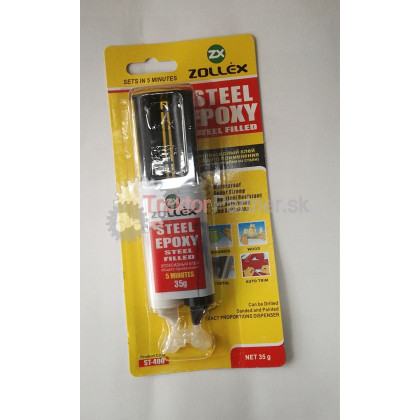 Tekutý kov [steel epoxy čierne, 35g, ZOLLEX, lepidlo] - #1747