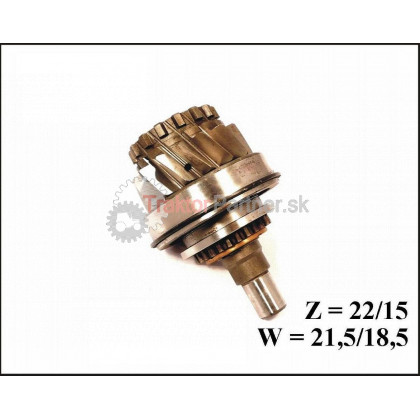 Hnací hriadeľ šikmé  Z=16/22, W=21,5/18,5 mm komplet s kolom a lož - 7211 2309.6