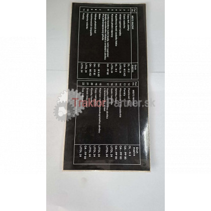 Nálepka - Miesto mazania traktora, k Mazaciemu plánu - 7047 6602#4