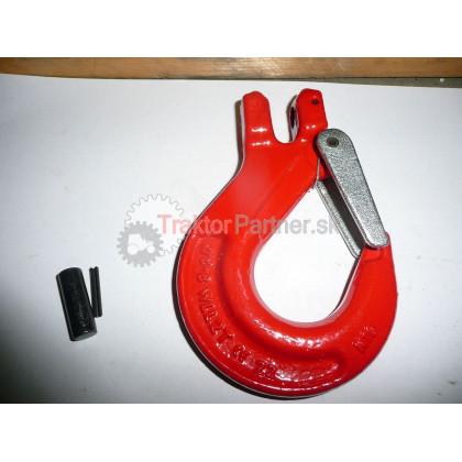 Hák C červený reťazový (stredný) 7/8-8mm+čap 2x + poistka  2t  (c) - 7/8-8WLL2T