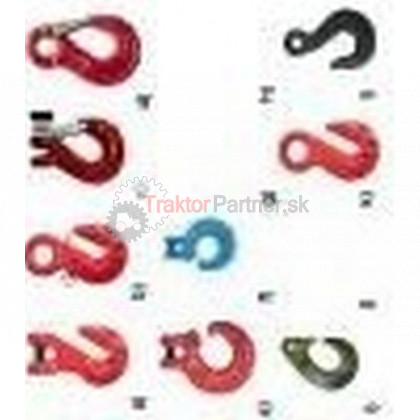 Hák C červený 13mm + oko a istiaca skrutka tr.8; 5,3t  (b) - 3178#13